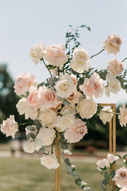 Detalles de la decoración de la boda arreglos florales