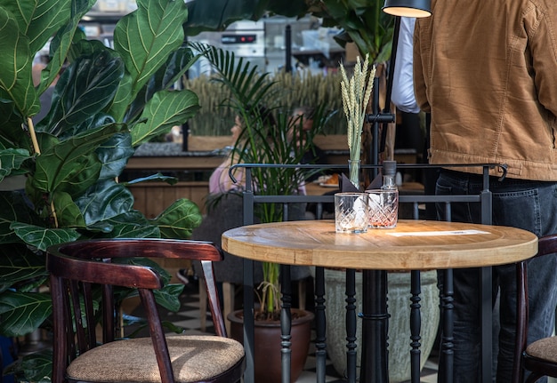 Detalles del interior de la moderna cafetería o cafetería Concepto de diseño moderno