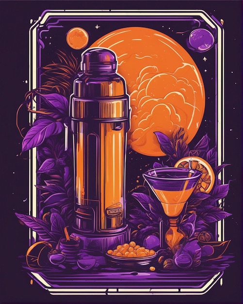 detalles de jugo de naranja perdidos en el fondo del té de burbujas Diseño de camiseta diseño de streetwear vec profesional