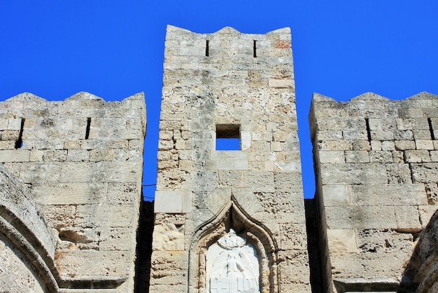 Detalles sobre el Gran Maestre de los Caballeros de Rodas, un castillo medieval en la ciudad de Rodas, Grecia