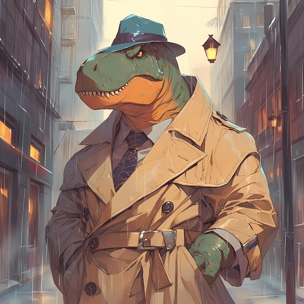 El detective Allosaurus en un caso