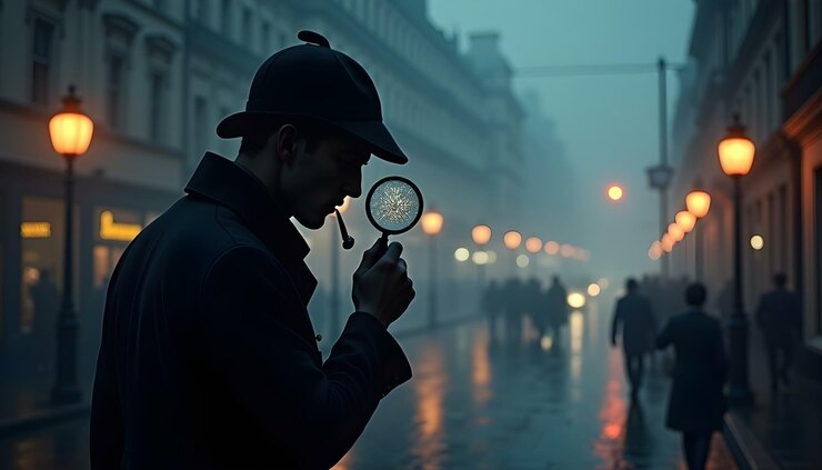 Foto detective misterioso uma noite nebulosa de investigação
