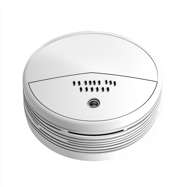 Foto detector de humo aislado en fondo blanco para maquetas de productos