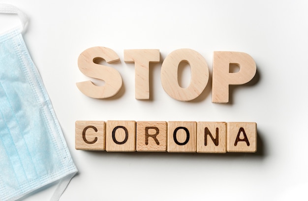 Foto detener mensaje de coronavirus