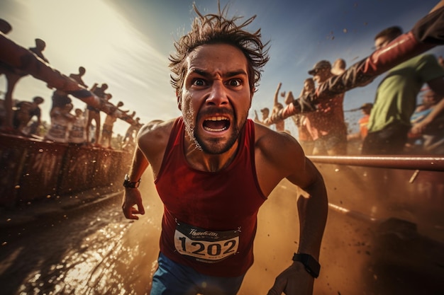 Foto determinação dos corredores durante uma ia generativa de corrida