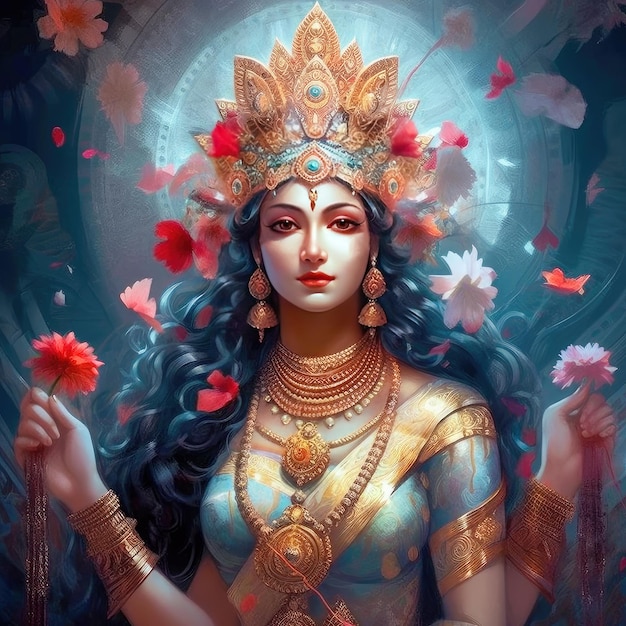 Foto deusa hindu laxmi lindo papel de parede
