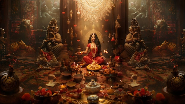 Foto deusa lakshmi maa lakshni devi lakshmin imagens de ia maa lakhmi imagens reais laksh mi imagens de diwali