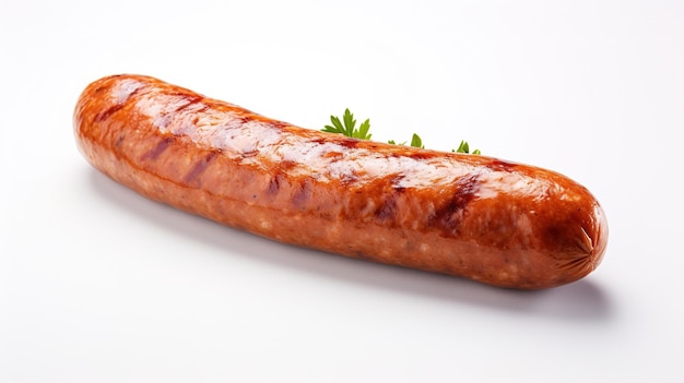 Deutsche Bockwurst Wurst auf weißem Hintergrund