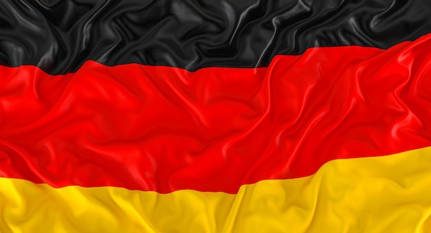 Deutsche Flagge mit Falten und Falten 3D-Rendering