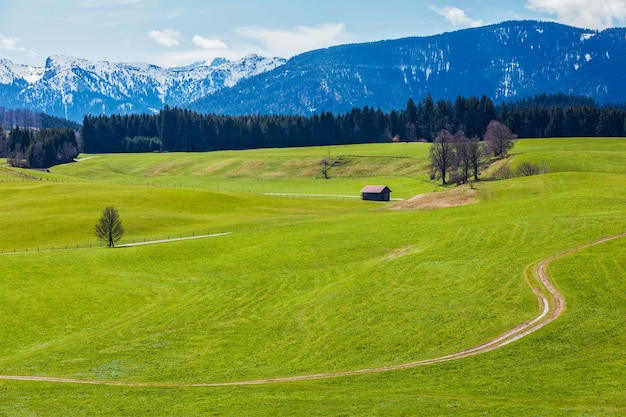 Deutsche Landschaft im Frühjahr Bayern Deutschland