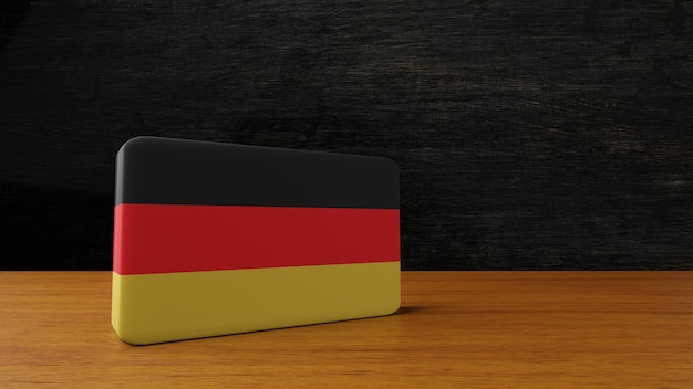 Deutsche quadratische Flagge 3D-Rendering