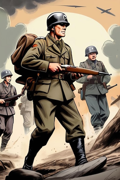 Deutsche Soldaten im Comic-Stil