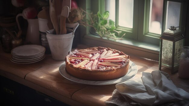 Deutscher Rhabarberkuchen