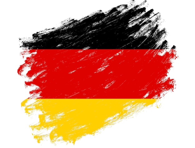 Deutschland-Flagge gemalt auf einem weißen Hintergrund des Schmutzpinselstriches