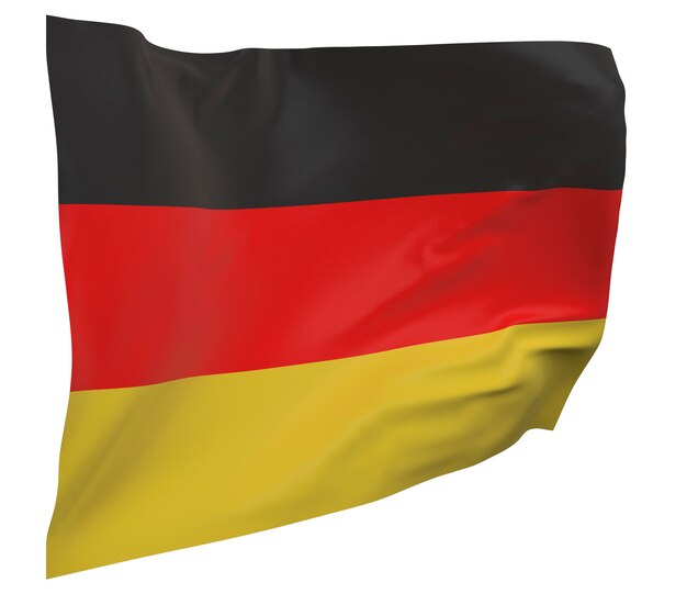 Deutschland Flagge isoliert. Winkendes Banner. Nationalflagge von Deutschland