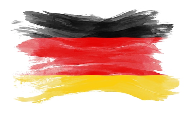 Deutschland Flagge Pinselstrich, Nationalflagge auf weißem Hintergrund