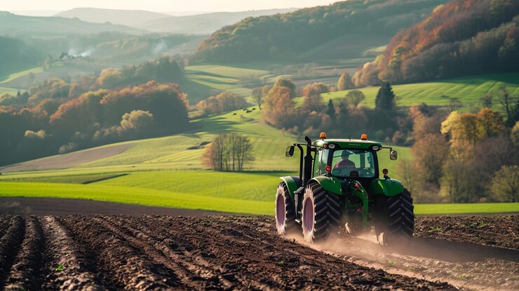 Deutz Fahr 7230TTV montado en un hermoso paisaje vista desde la parte trasera ar 169 estilo crudo v 6 ID de trabajo 1d6cb2c818d446d1873e979e24db38ce