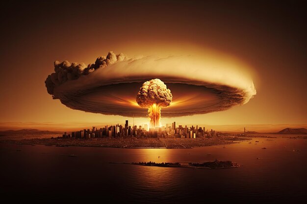 La devastación de la explosión nuclear en San Francisco El apocalipsis del paisaje de la ciudad La IA generativa