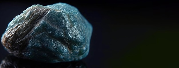 Devilline es una rara piedra natural preciosa en un fondo negro generado por la IA.