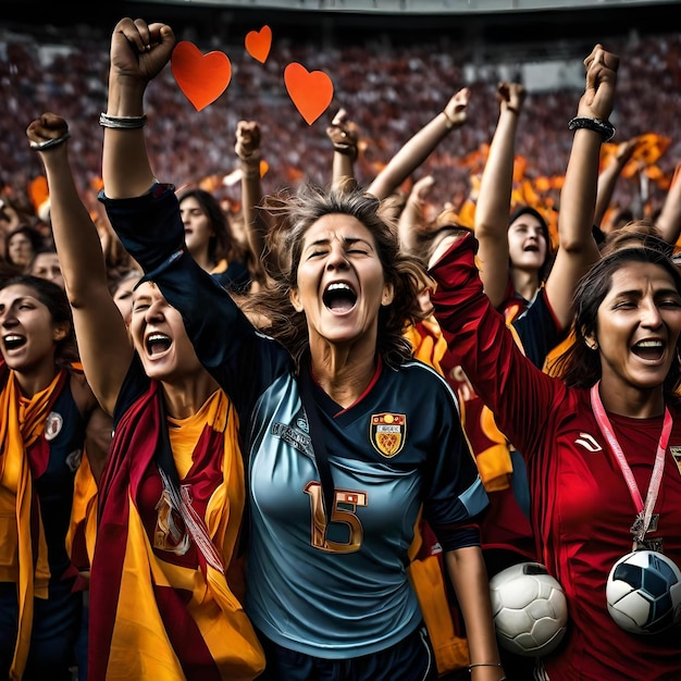 Devoção inabalável e energia ilimitada O coração e a alma das fãs de futebol feminino