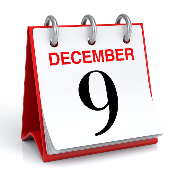 Dezember Kalender 3D-Rendering