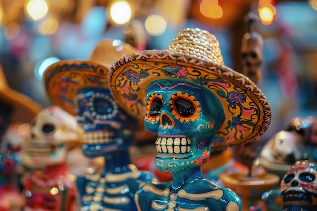 Foto día de la artesanía mexicana del esqueleto muerto