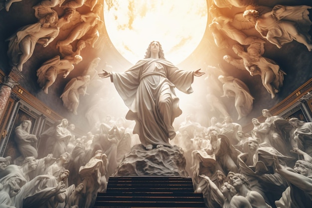 Día de la ascensión de jesucristo o día de la resurrección del hijo de dios Concepto del día de la ascensión en la iglesia