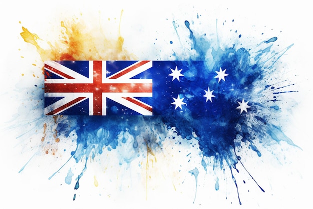 Día de Australia con la bandera de Australia