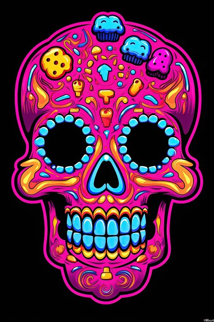 El día de la calavera de los colores púrpura muertos