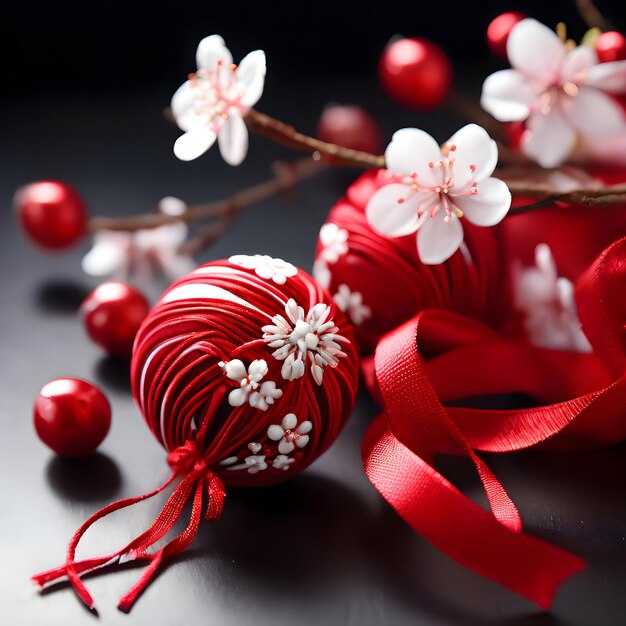 Foto día de la celebración de la primavera y martisor