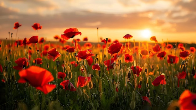 Foto día conmemorativo del campo de la amapola roja