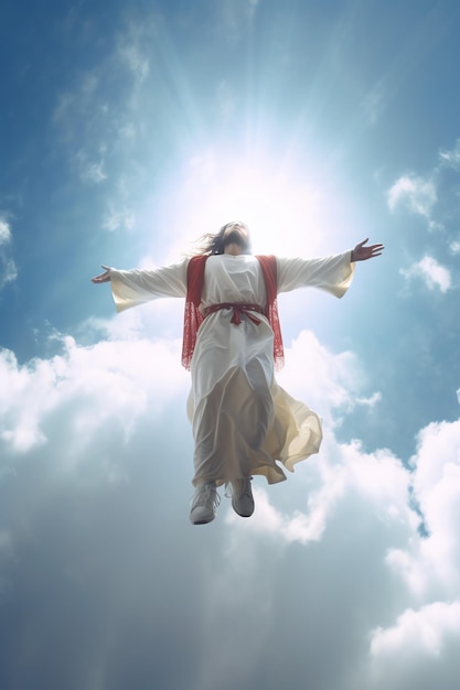 Foto dia da ascensão de jesus cristo ou dia da ressurreição do filho de deus sexta-feira santa conceito de dia da ascensão