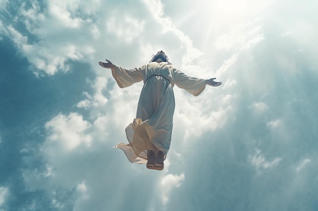 Foto dia da ascensão de jesus cristo ou dia da ressurreição do filho de deus sexta-feira santa conceito de dia da ascensão