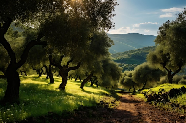 Dia da azeitona no esplendor mediterrâneo da Toscana