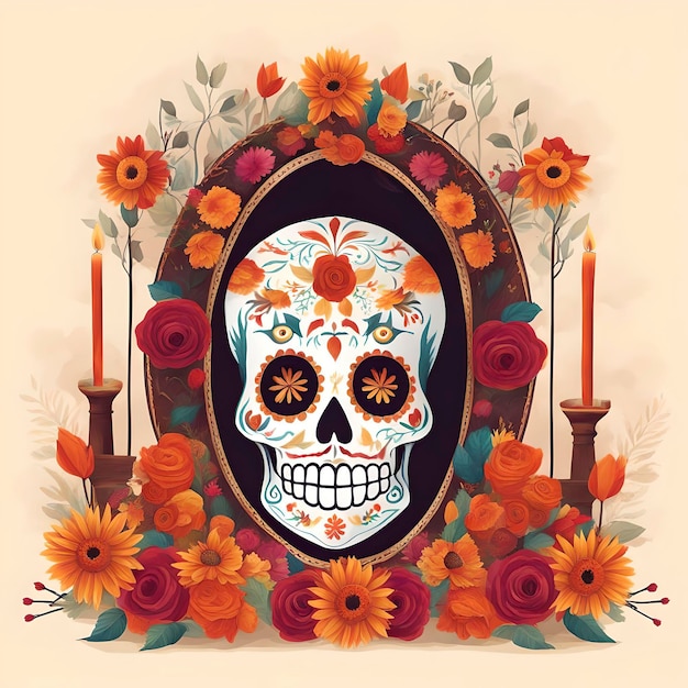 dia da cultura mexicana do crânio morto