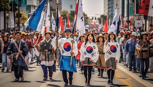 Dia da Libertação Nacional da Coreia do Sul feliz e fotografia de celebração