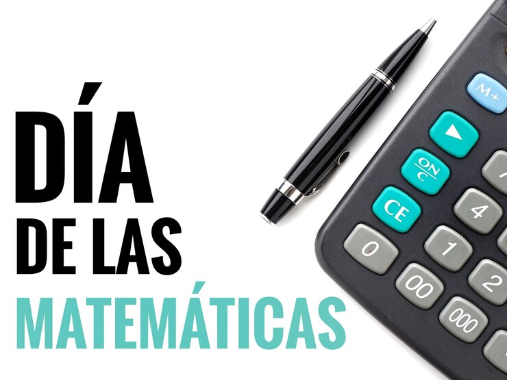 Foto dia da matemática fonte de texto em espanhol dia de las matematicas e calculadora