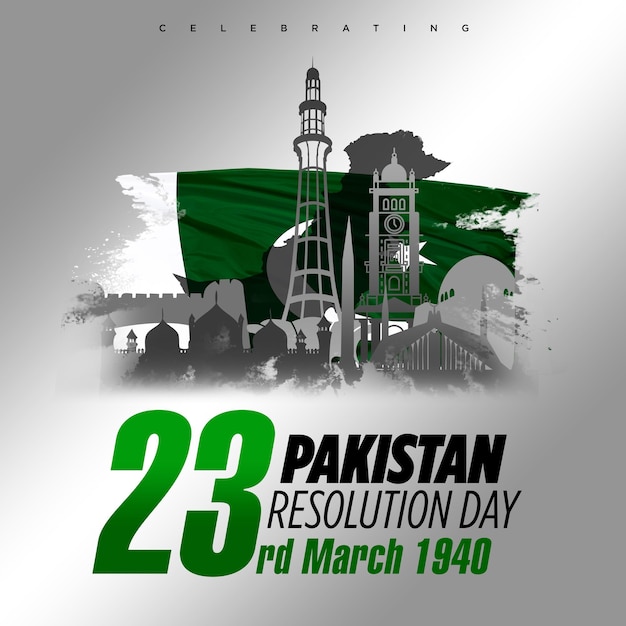 Dia da Resolução do Paquistão 23 de março de 1940 Ilustração