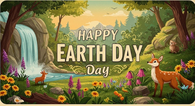 Dia da Terra Conceito de um futuro sustentável feliz