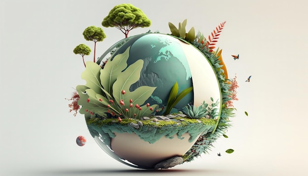 Dia da Terra Investir em nosso planeta Economizando água e conceito de proteção ambiental mundial
