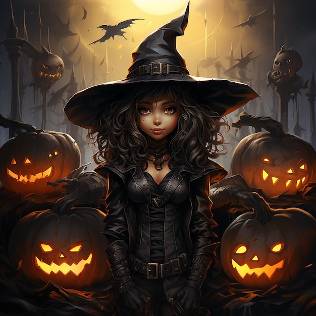 Dia das Bruxas Spooky Magic Halloween Castle em meio a noites assustadoras de outubro em um mundo de fantasias góticas