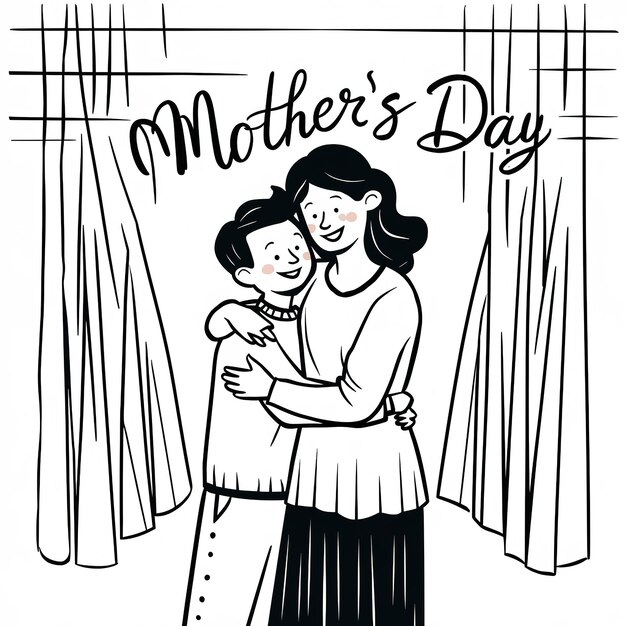 Dia das Mães com mãe e filho isolados no fundo