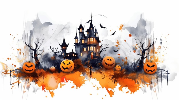 Dia de Halloween olhos de Jack O 'Lanterns doces ou travessuras Samhain All Hallows' Eve All Saints' Eve All hallowe'en spooky Horror Ghost Demon background 31 de outubro Generative AI