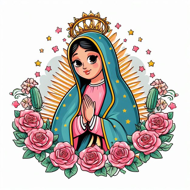 Foto dia de la virgen de guadalupe posterflyerpost e free photosimagem com fundo branco