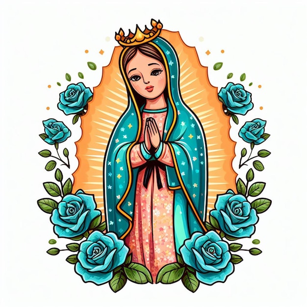 Foto dia de la virgen de guadalupe posterflyerpost e free photosimagem com fundo branco