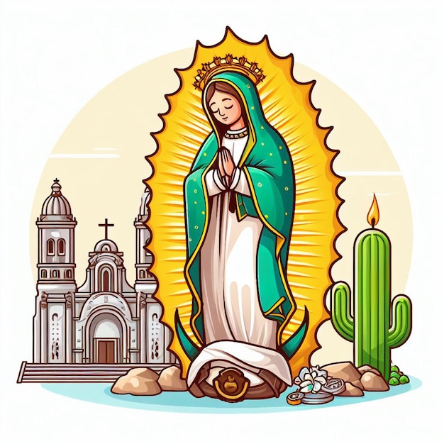 Foto dia de la virgen de guadalupe posterflyerpost und free photosbild mit weißem hintergrund