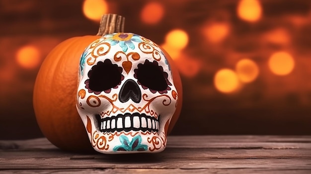 Dia de los muertos crânio fundo evento papel de parede atributos e tradições