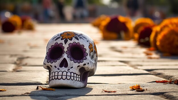 Dia de los muertos crânio fundo evento papel de parede atributos e tradições