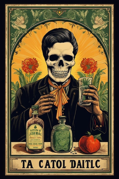 Dia De Los Muertos Hintergrund Tag der Toten Kunstdekoration KI generativ