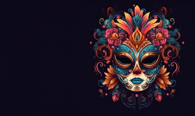 Dia de los muertos Maxican-Maskenmädchen Generative Ai